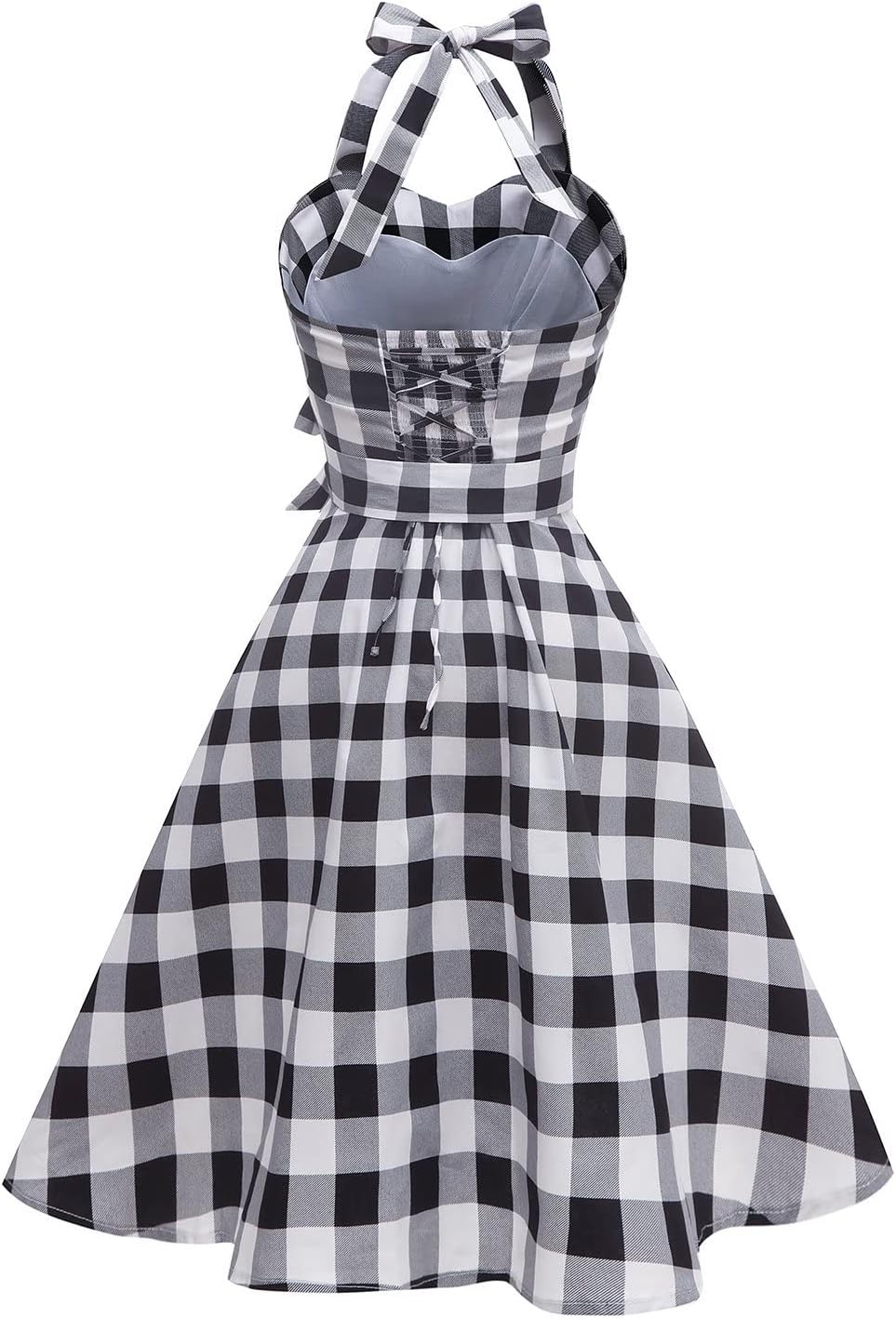 Topdress Women'sVintage Polka Audrey Dress 1950s Halter Retro Cocktail Dress