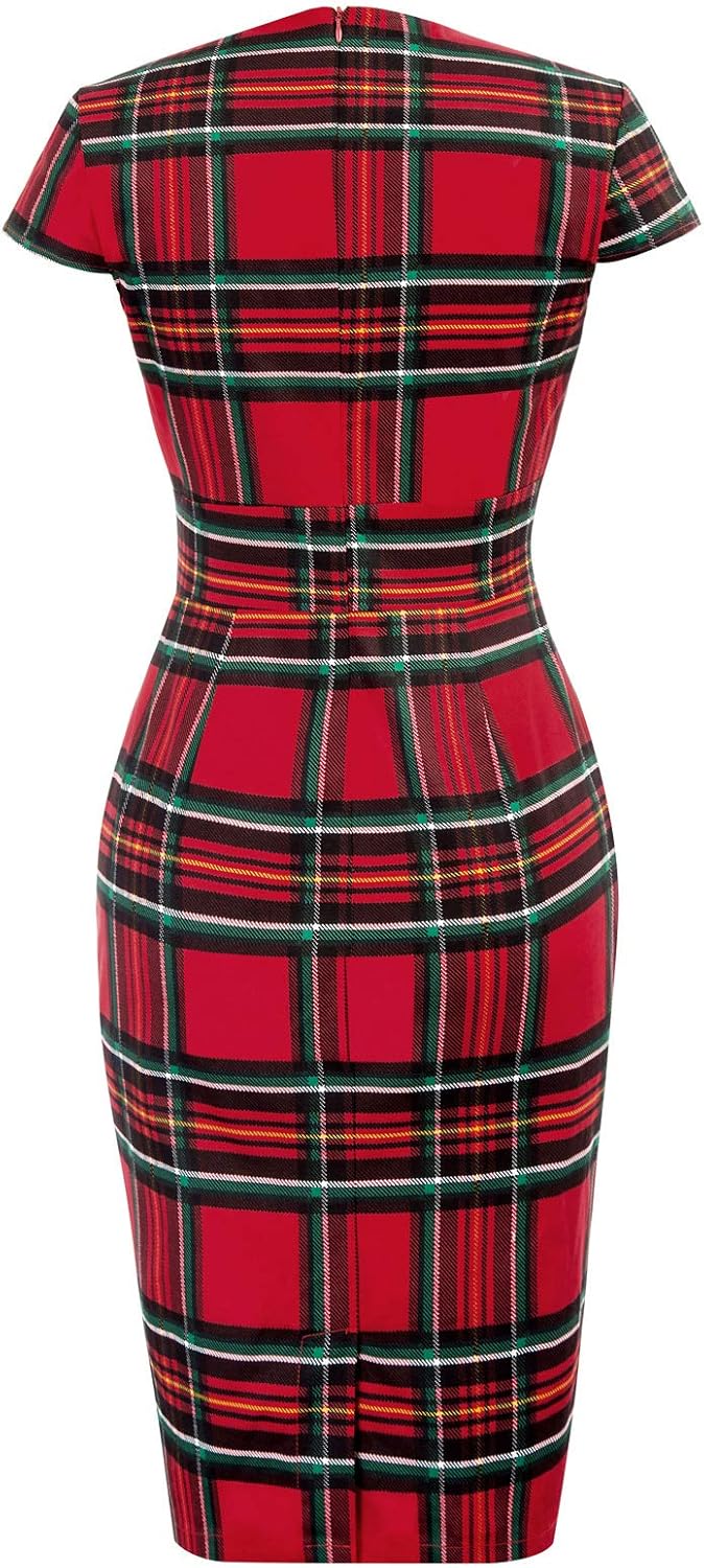 Grace Karin Womens 50s 60s Vintage Pencil Dress Bodycon Cap Sleeve Dress