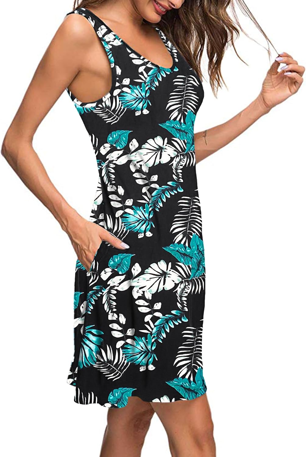 MISFAY Women's Summer Casual T Shirt Dresses Beach Cover up Tank Dress