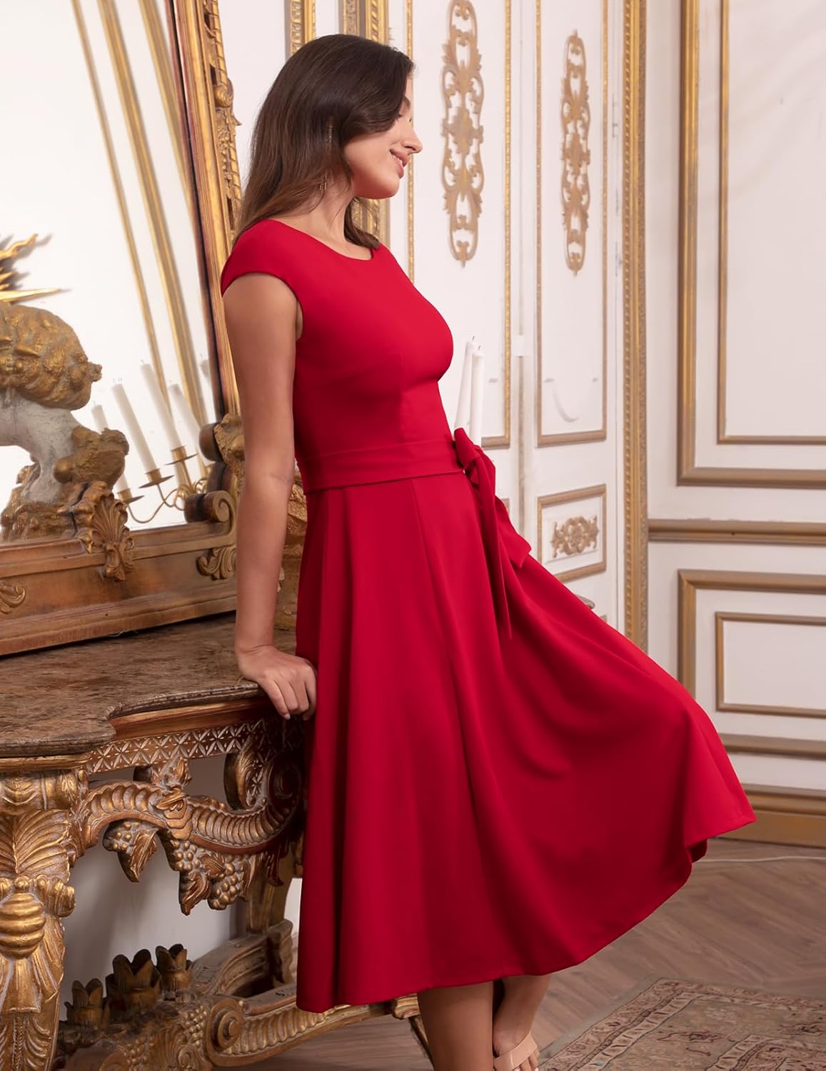 DRESSTELLS Women's Cocktail Dresses, Formal Wedding Guest Church Modest Graduation Party Prom Dress 2025