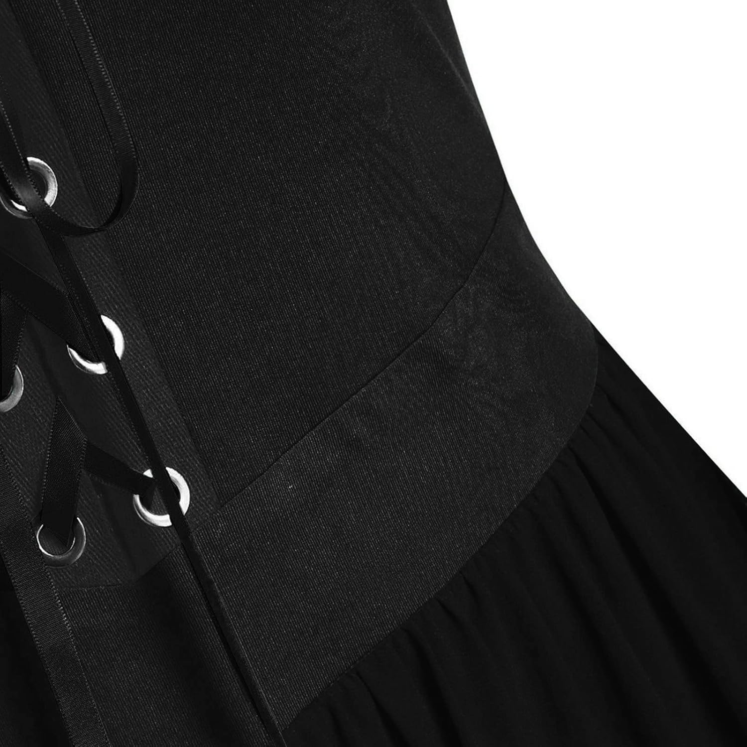 Women Casual Cold Shoulder Dress Solid Color Lace Butterfly Sleeve Halloween Retro Cocktail Party Gothic Prom Dress