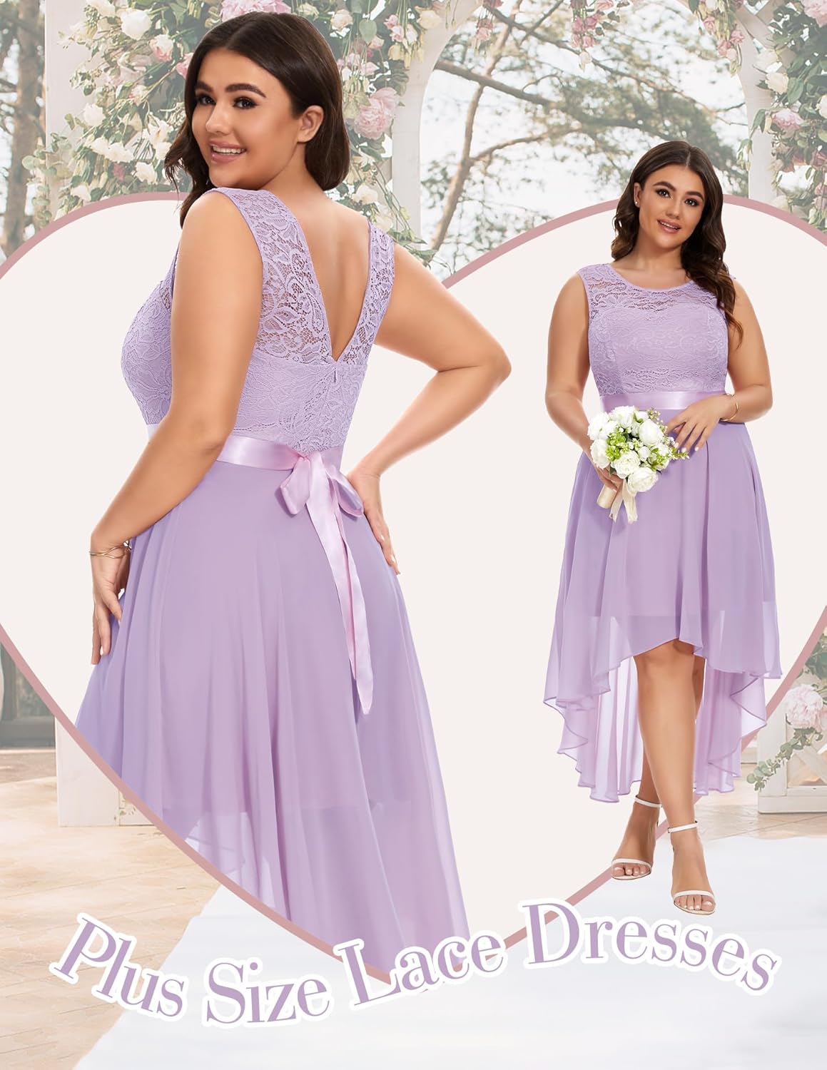 BeryLove Cocktail Prom Dresses 2025 Formal Wedding Guest Dresses Sleeveless Lace High Low Homecoming Dress
