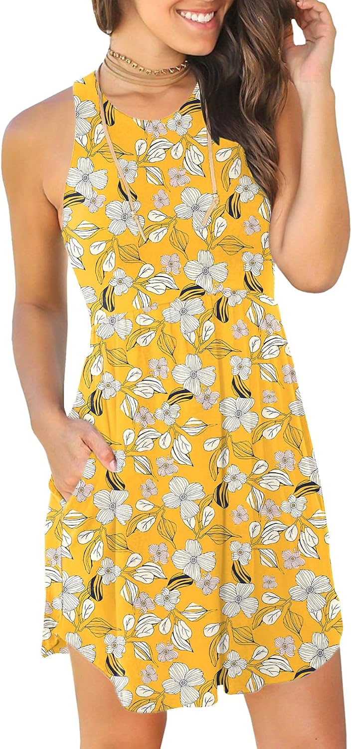 HiMONE Vacation Dresses for Women 2025 Summer Dress Women's Casual Sundresses Casual Beach Petite Sun Dress XS-2XL