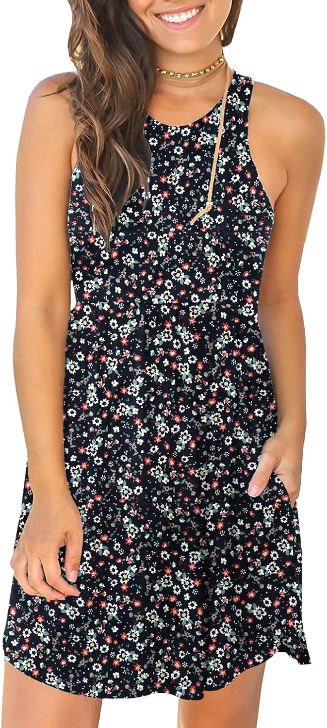 HiMONE Vacation Dresses for Women 2025 Summer Dress Women's Casual Sundresses Casual Beach Petite Sun Dress XS-2XL