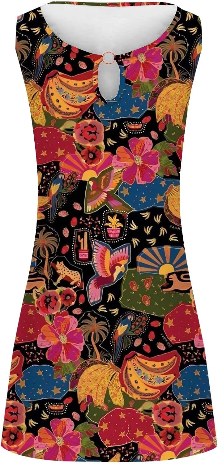 Summer Dresses for Women 2025 Vacation Beach Casual Vintage Midi Sundresses Sexy Sleeveless V Neck Boho Tank Dress