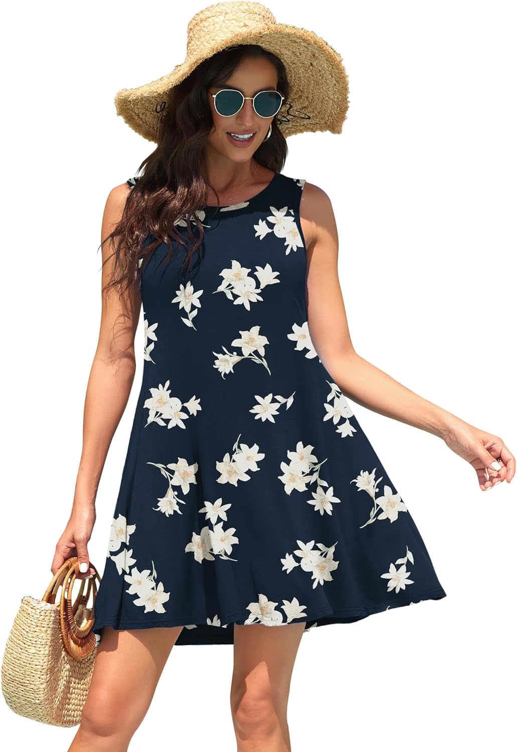 WEACZZY Women Summer Casual Swing T Shirt Dresses Beach Cover up Loose Dress