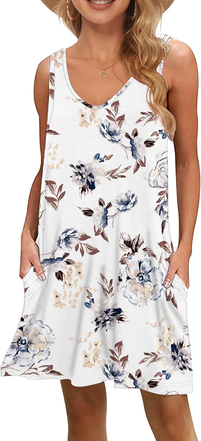 MISFAY Women's Summer Casual T Shirt Dresses Beach Cover up Tank Dress