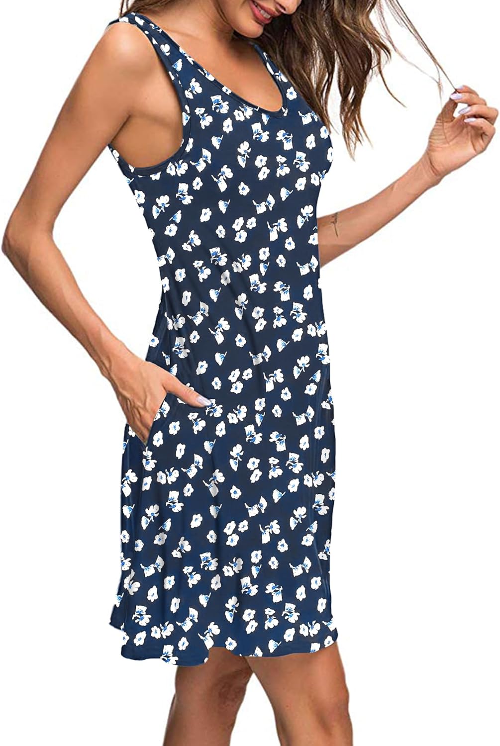 MISFAY Women's Summer Casual T Shirt Dresses Beach Cover up Tank Dress
