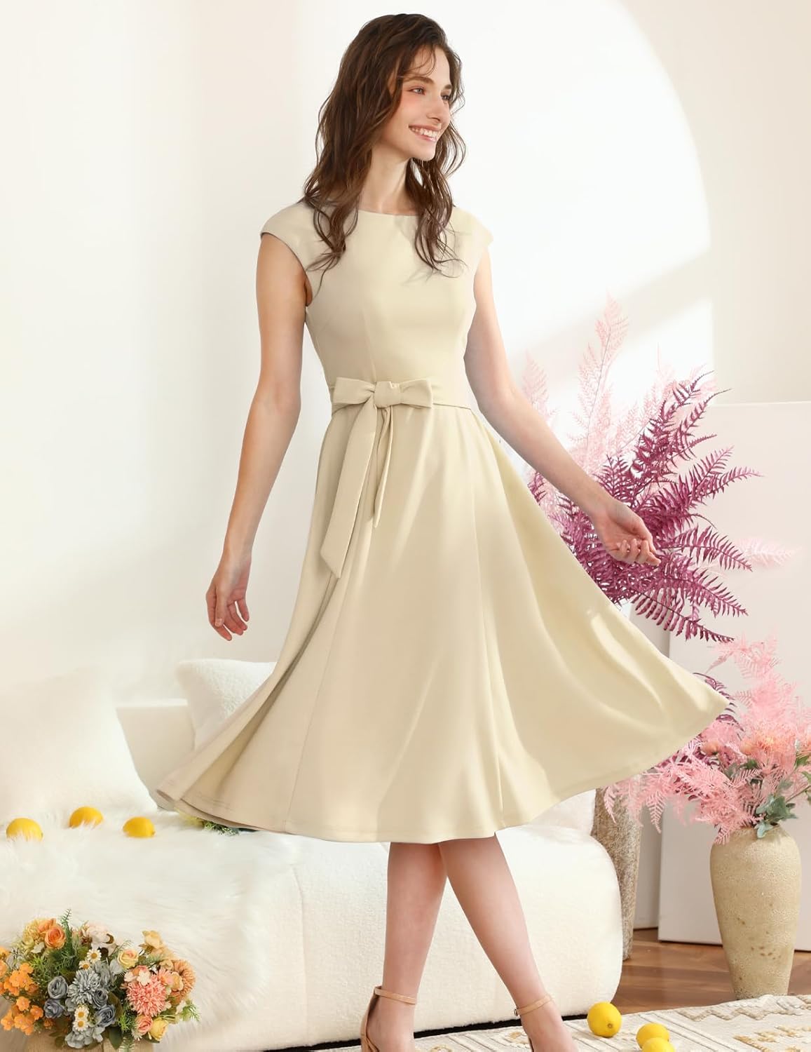 DRESSTELLS Women's Cocktail Dresses, Formal Wedding Guest Church Modest Graduation Party Prom Dress 2025
