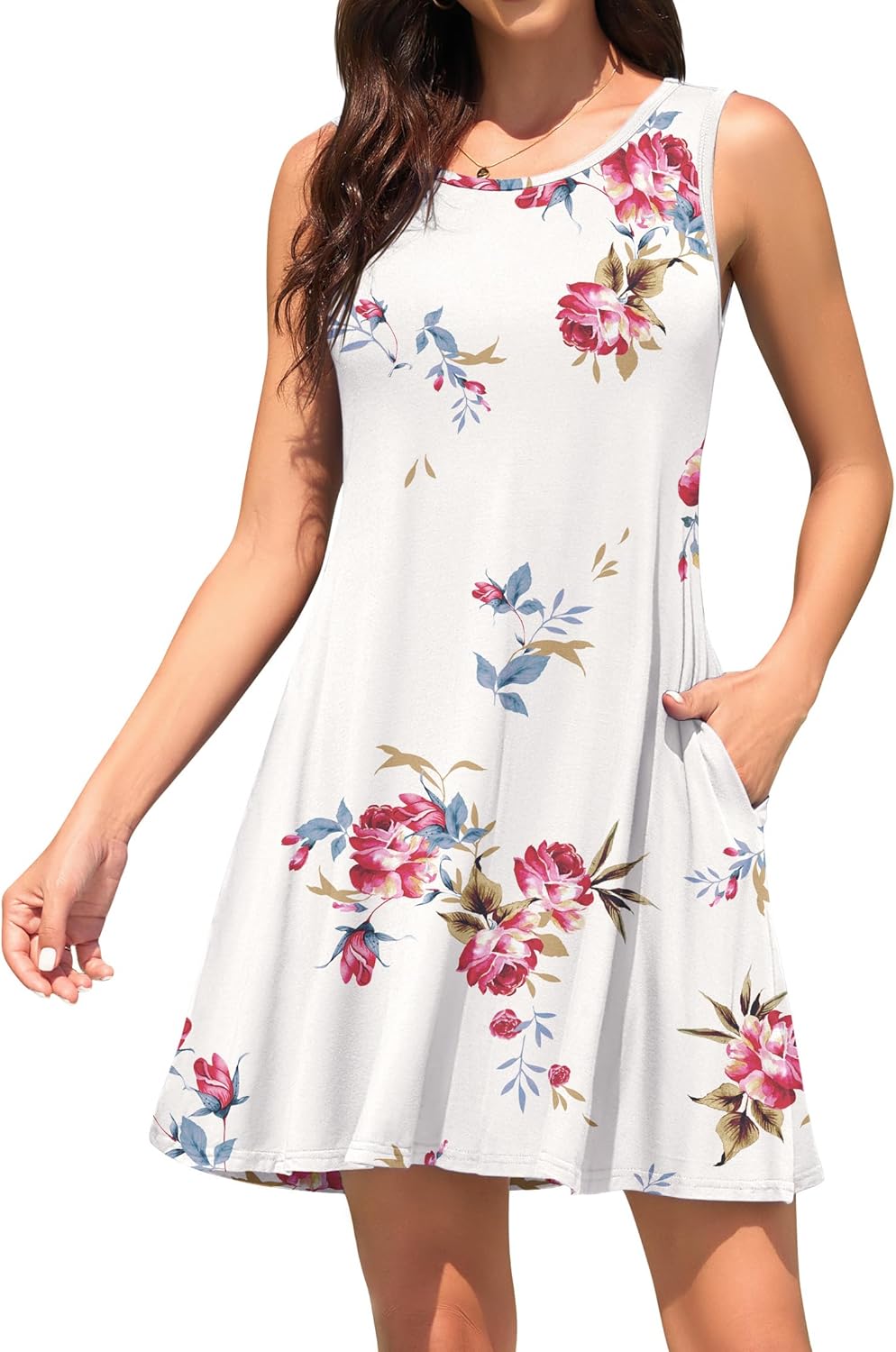 WEACZZY Women Summer Casual Swing T Shirt Dresses Beach Cover up Loose Dress