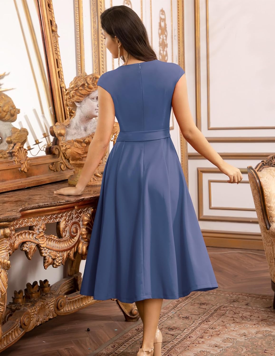 DRESSTELLS Women's Cocktail Dresses, Formal Wedding Guest Church Modest Graduation Party Prom Dress 2025