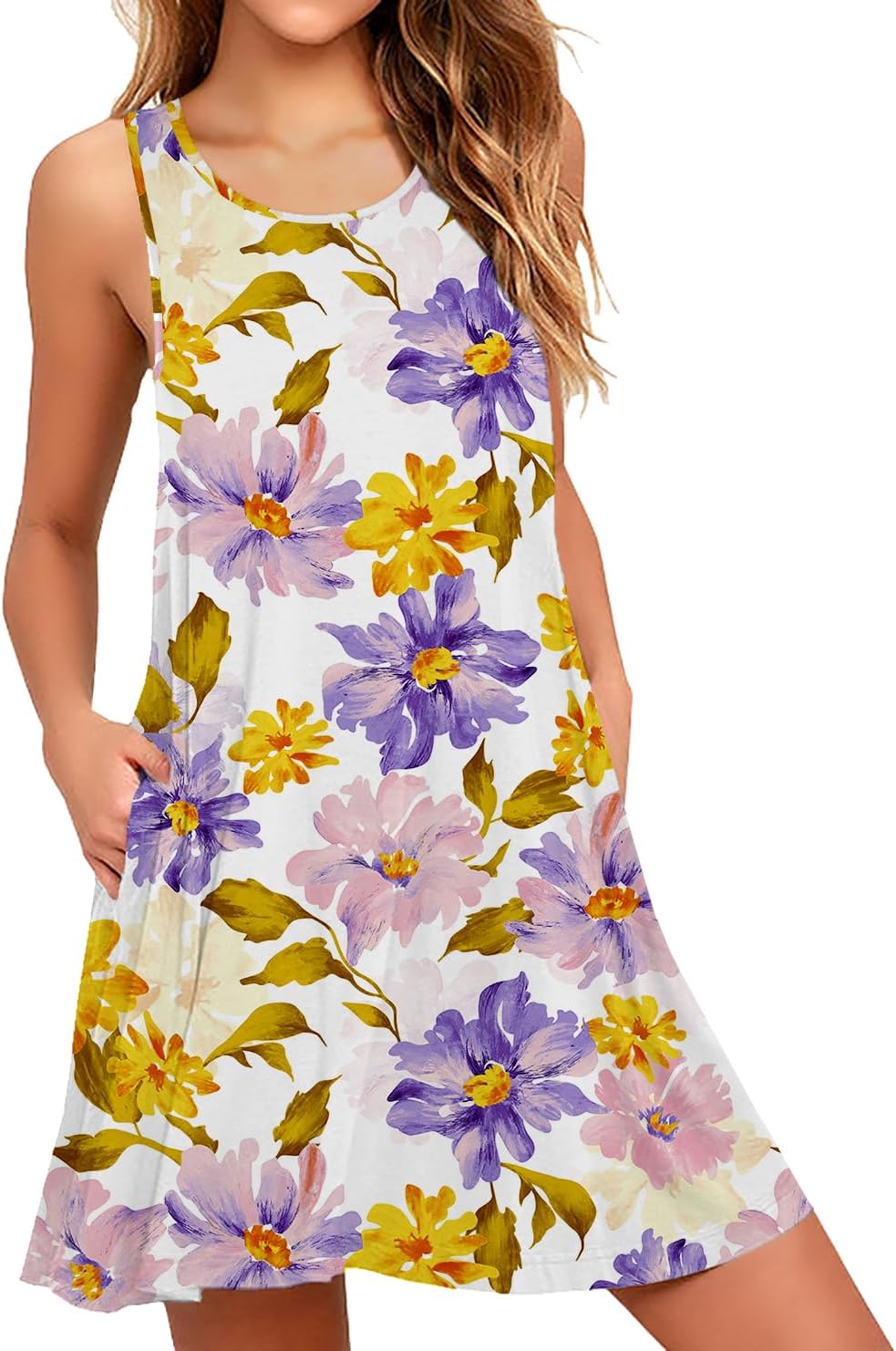 WEACZZY Women Summer Casual Swing T Shirt Dresses Beach Cover up Loose Dress