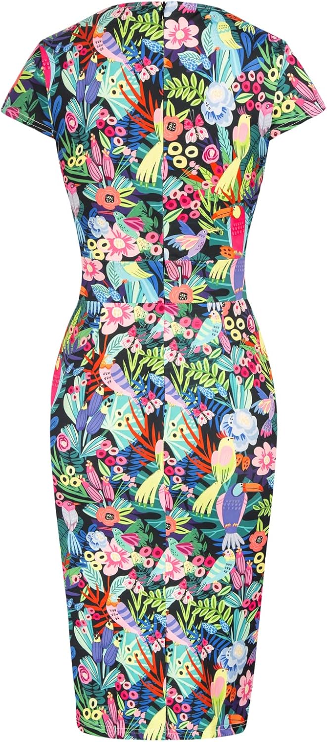 Grace Karin Womens 50s 60s Vintage Pencil Dress Bodycon Cap Sleeve Dress