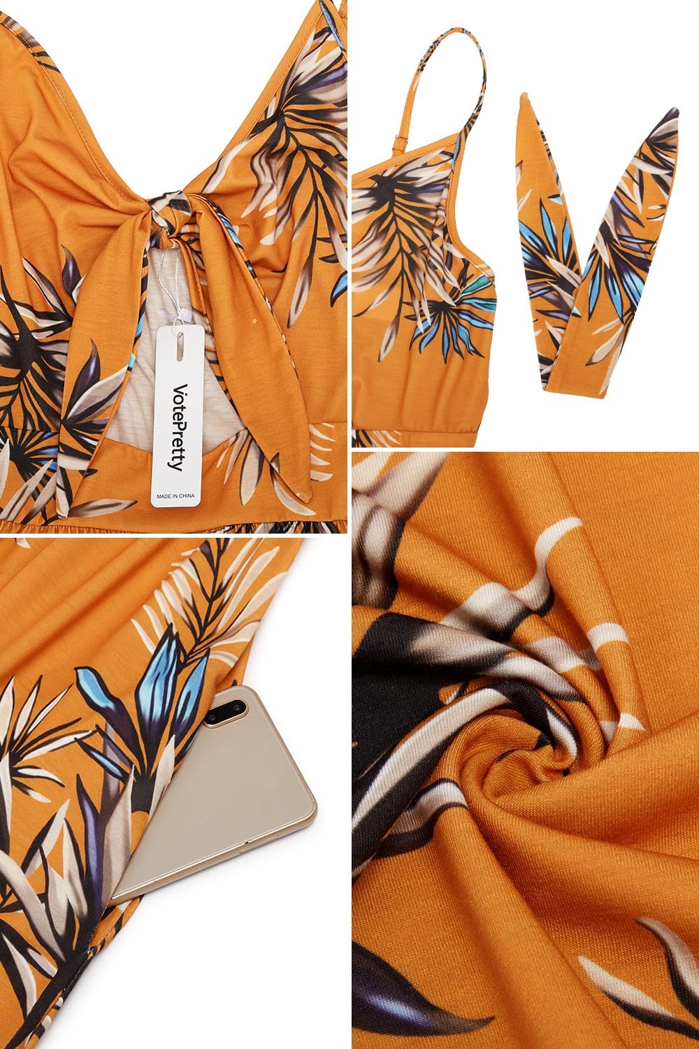 VOTEPRETTY Women's Summer Dresses Spring Sundresses Beach Clothes Outfit Vacation 2024 V Neck Casual Tropical Resort Hawaiian