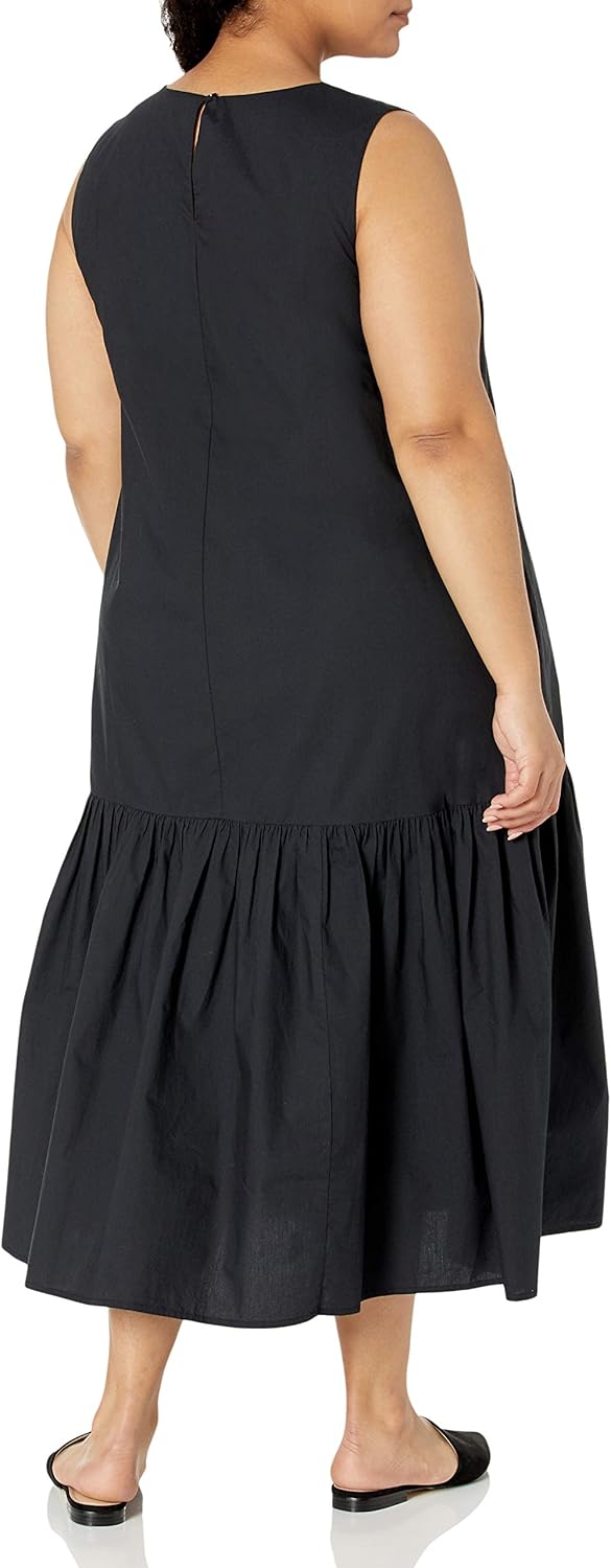 The Drop Women's Ilana Loose Sleeveless Wide-Hem Poplin Maxi Dress