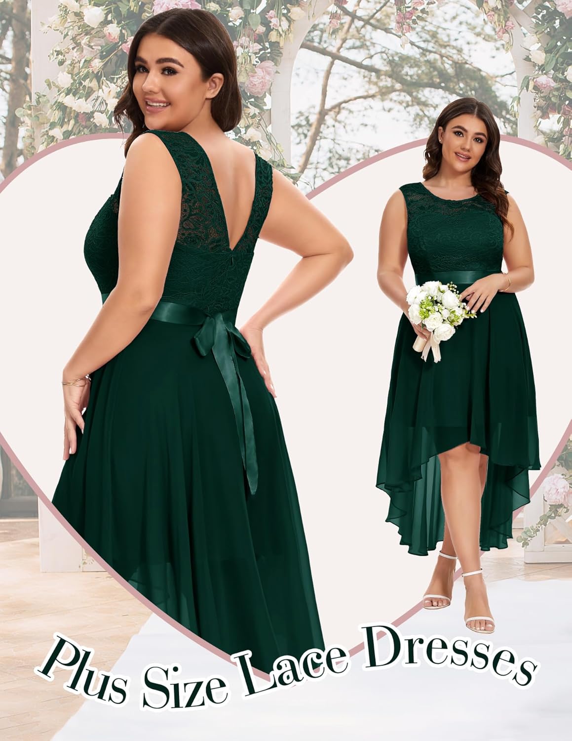 BeryLove Cocktail Prom Dresses 2025 Formal Wedding Guest Dresses Sleeveless Lace High Low Homecoming Dress