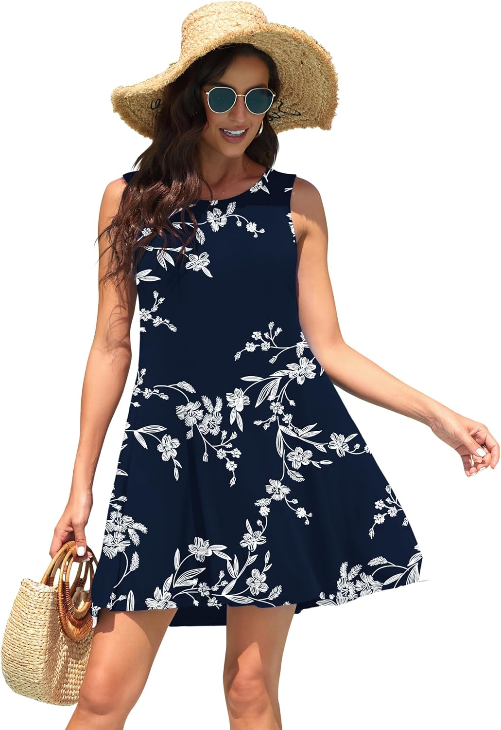 WEACZZY Women Summer Casual Swing T Shirt Dresses Beach Cover up Loose Dress