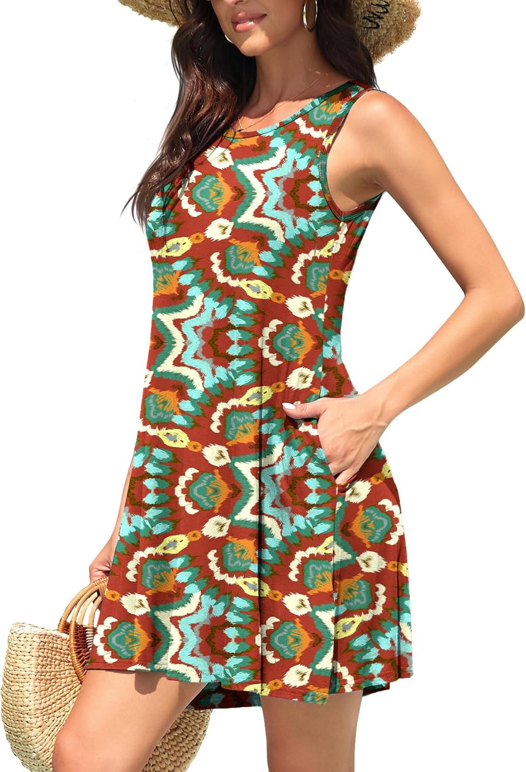 WEACZZY Women Summer Casual Swing T Shirt Dresses Beach Cover up Loose Dress