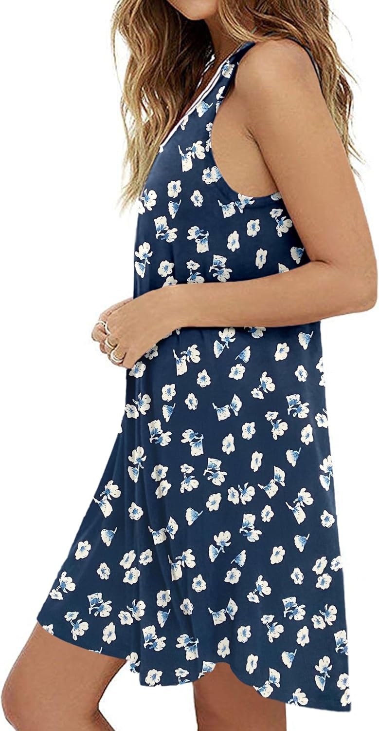 MOLERANI Women's Casual Swing Simple T-Shirt Loose Dress