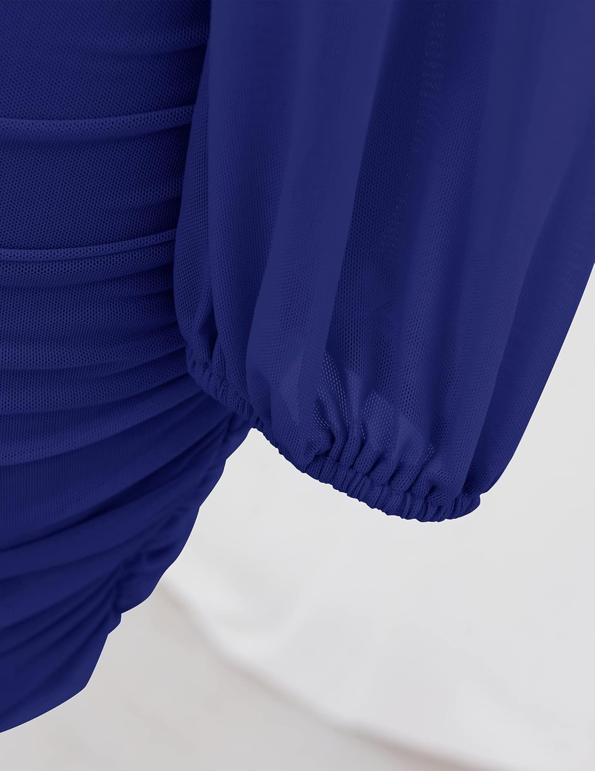 ZESICA Women's Sexy V Neck Ruched Bodycon Mini Dress Puff Long Sleeve Cocktail Wedding Party Short Dresses