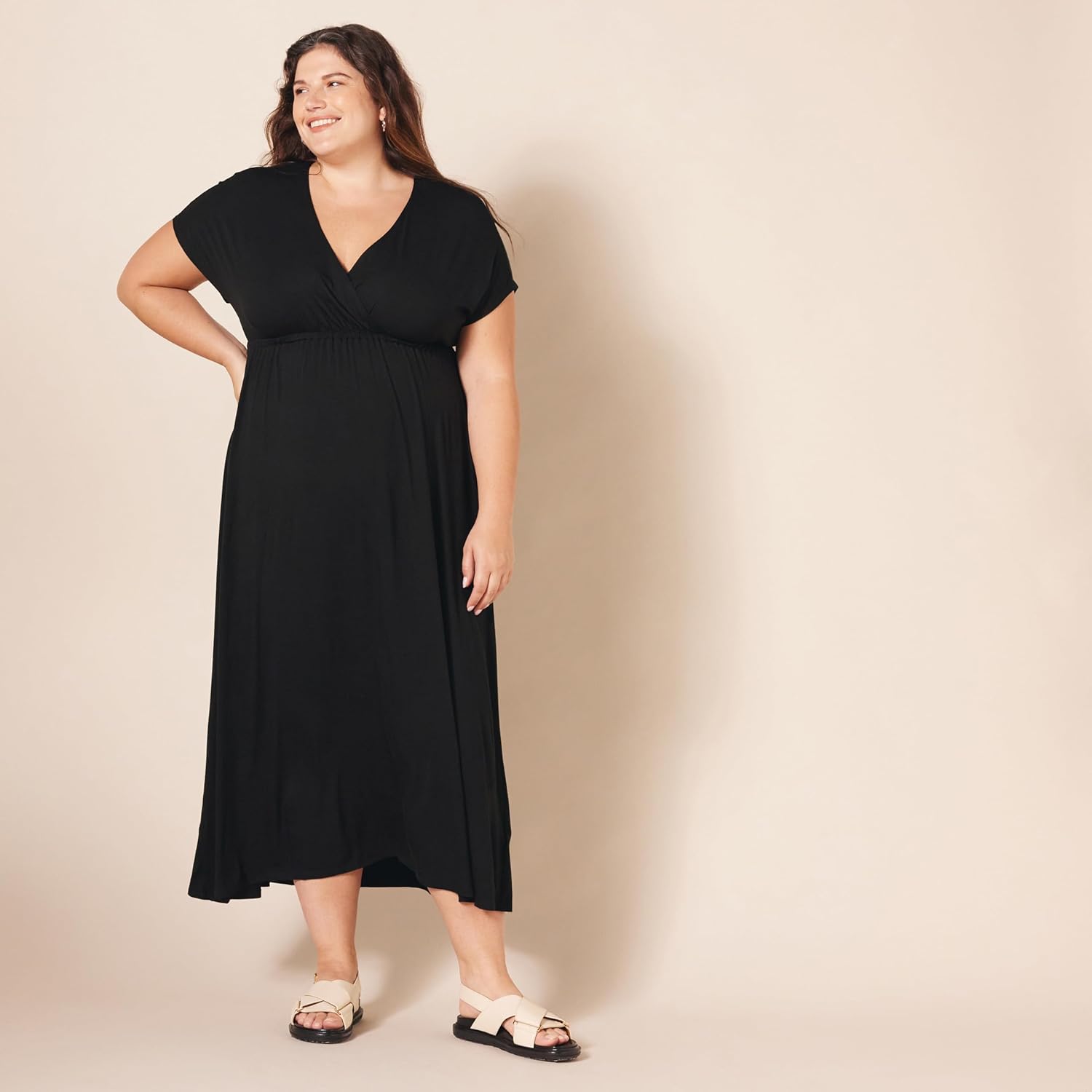 Amazon Essentials Women's Waisted Maxi Dress (Available in Plus Size)