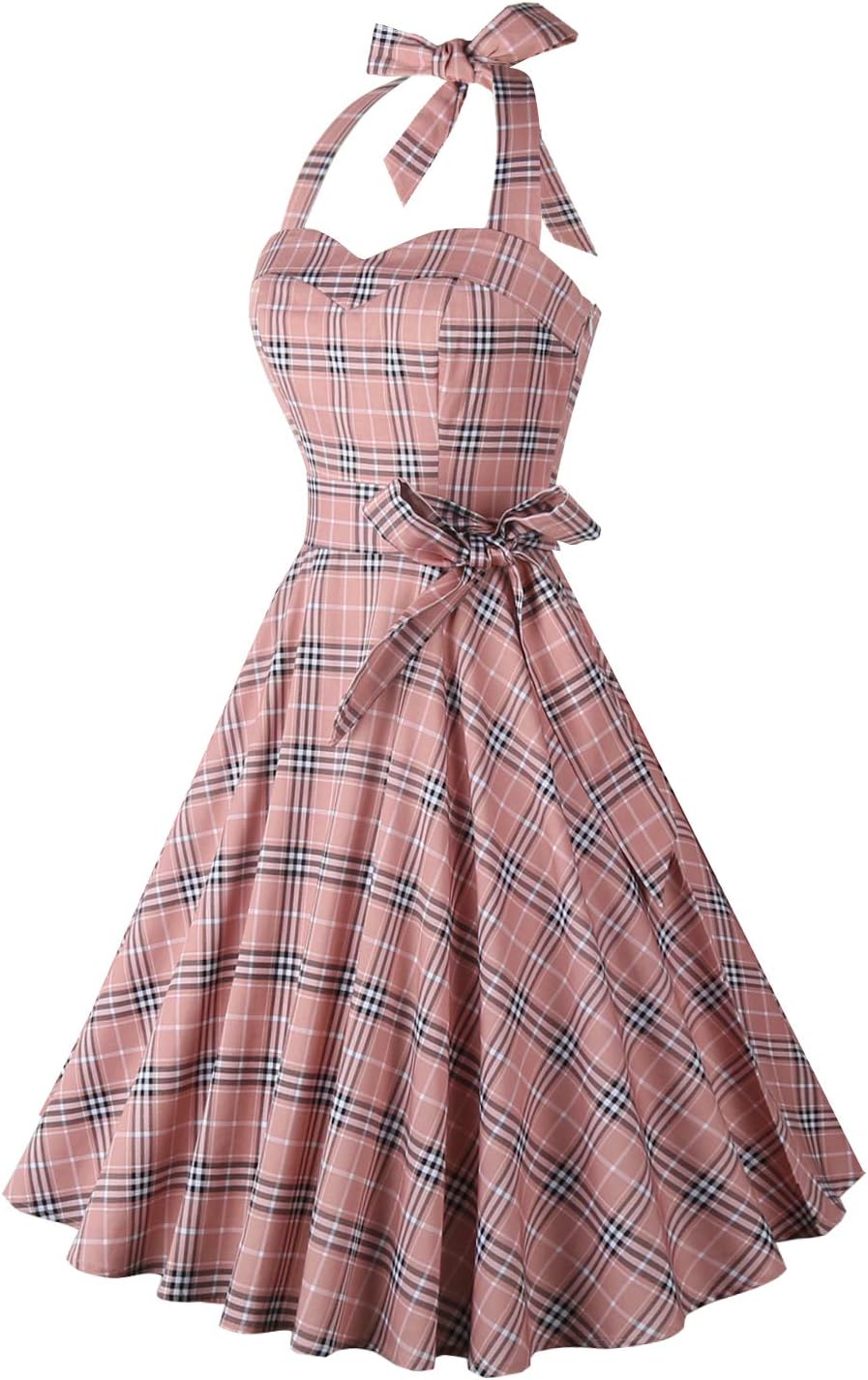 Topdress Women'sVintage Polka Audrey Dress 1950s Halter Retro Cocktail Dress