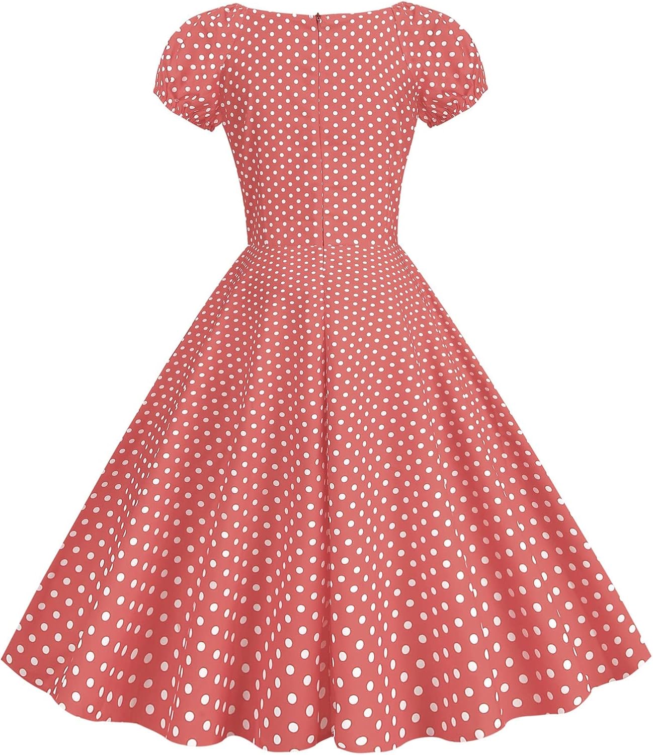 Women Double Breasted Notch Lapel 50s Vintage Short Sleeve Cocktail Swing Dress Polka Dot 1950s Rockabilly Prom Dress