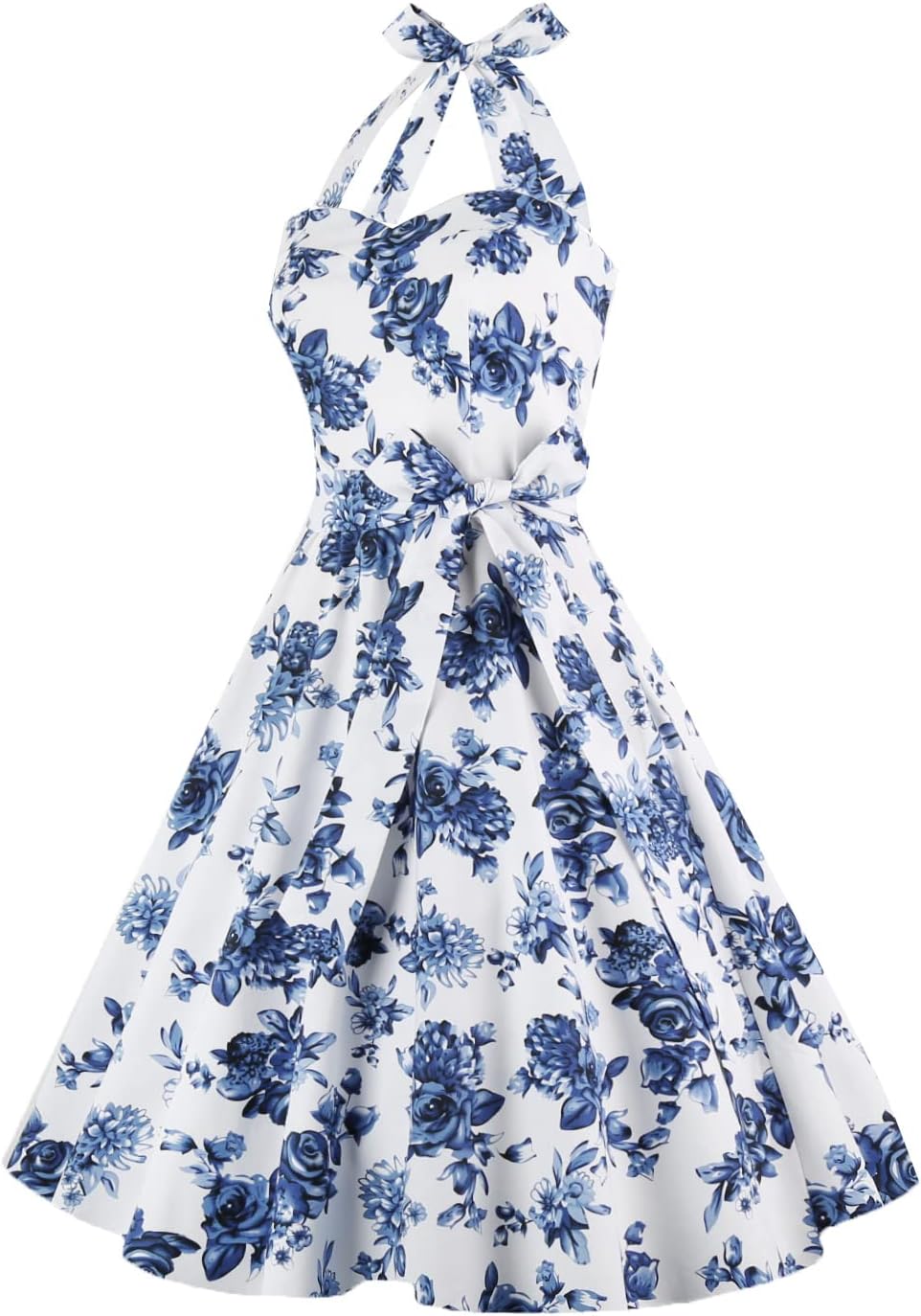 Topdress Women'sVintage Polka Audrey Dress 1950s Halter Retro Cocktail Dress