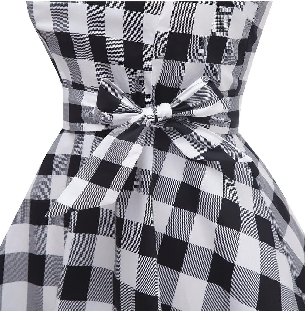 Topdress Women'sVintage Polka Audrey Dress 1950s Halter Retro Cocktail Dress