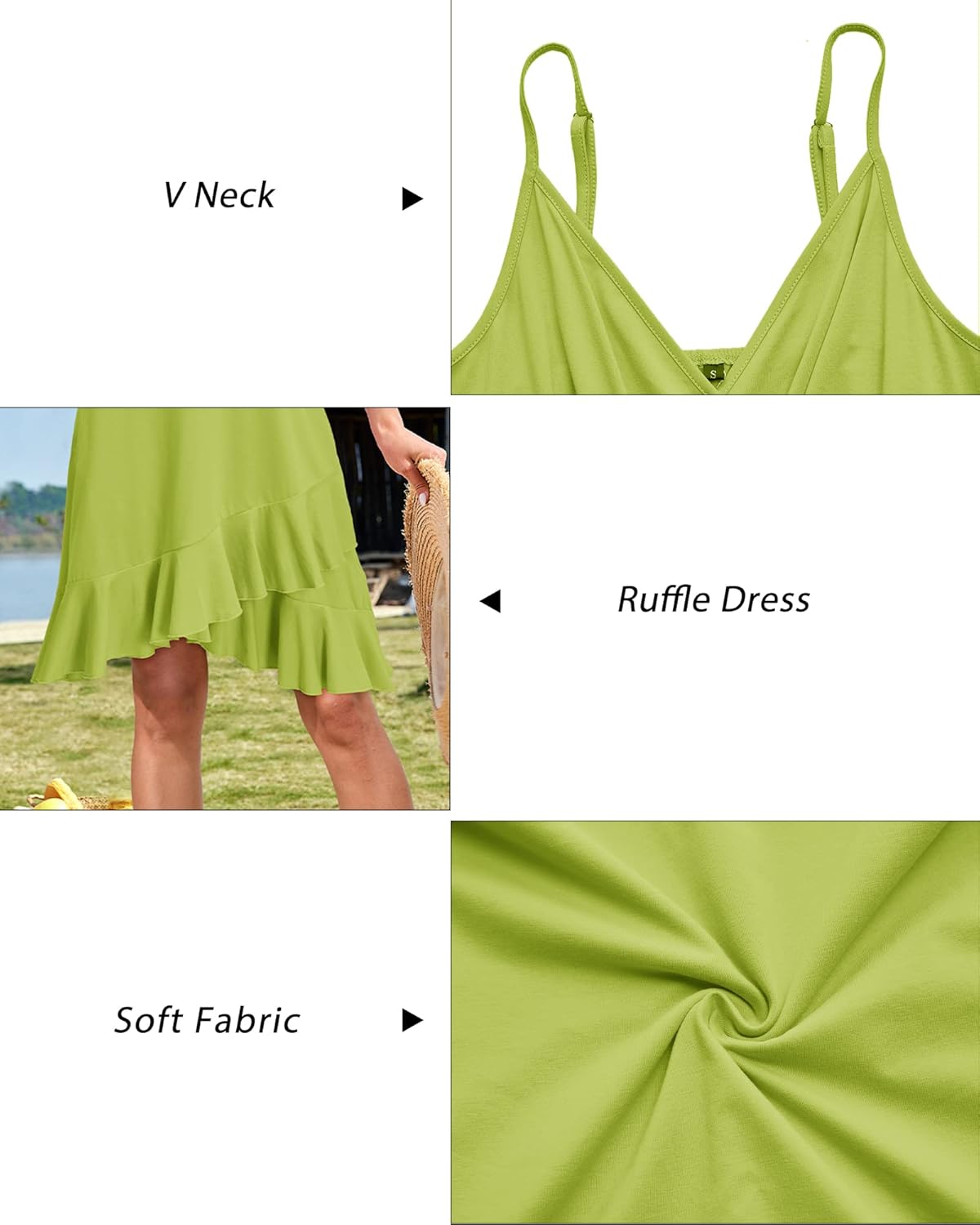 ULTRANICE Womens Summer Dresses Floral V Neck Ruffled Hem Spaghetti Spring Casual Beach Outfits Flowy Wrap Sun Dress