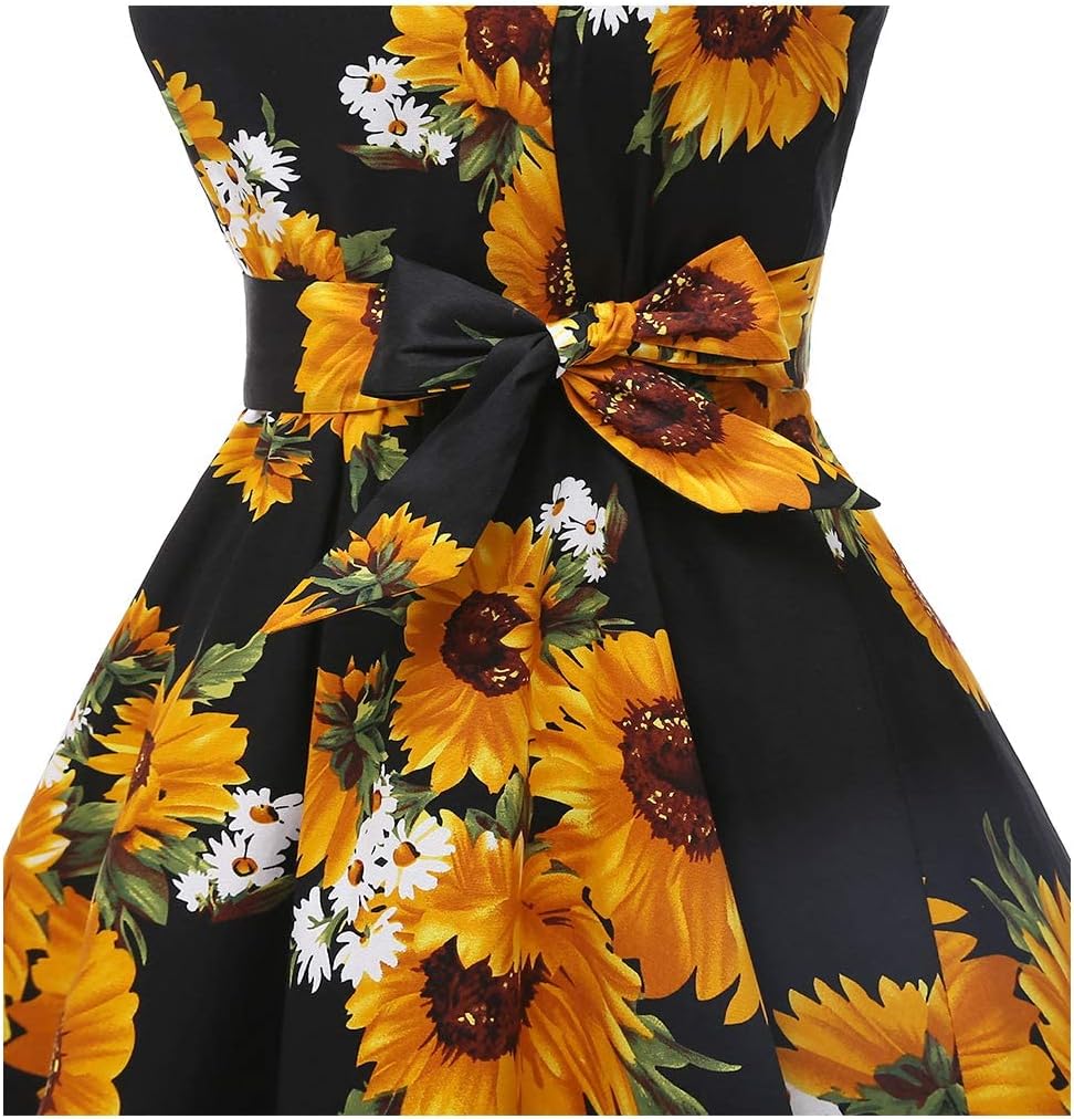Topdress Women'sVintage Polka Audrey Dress 1950s Halter Retro Cocktail Dress