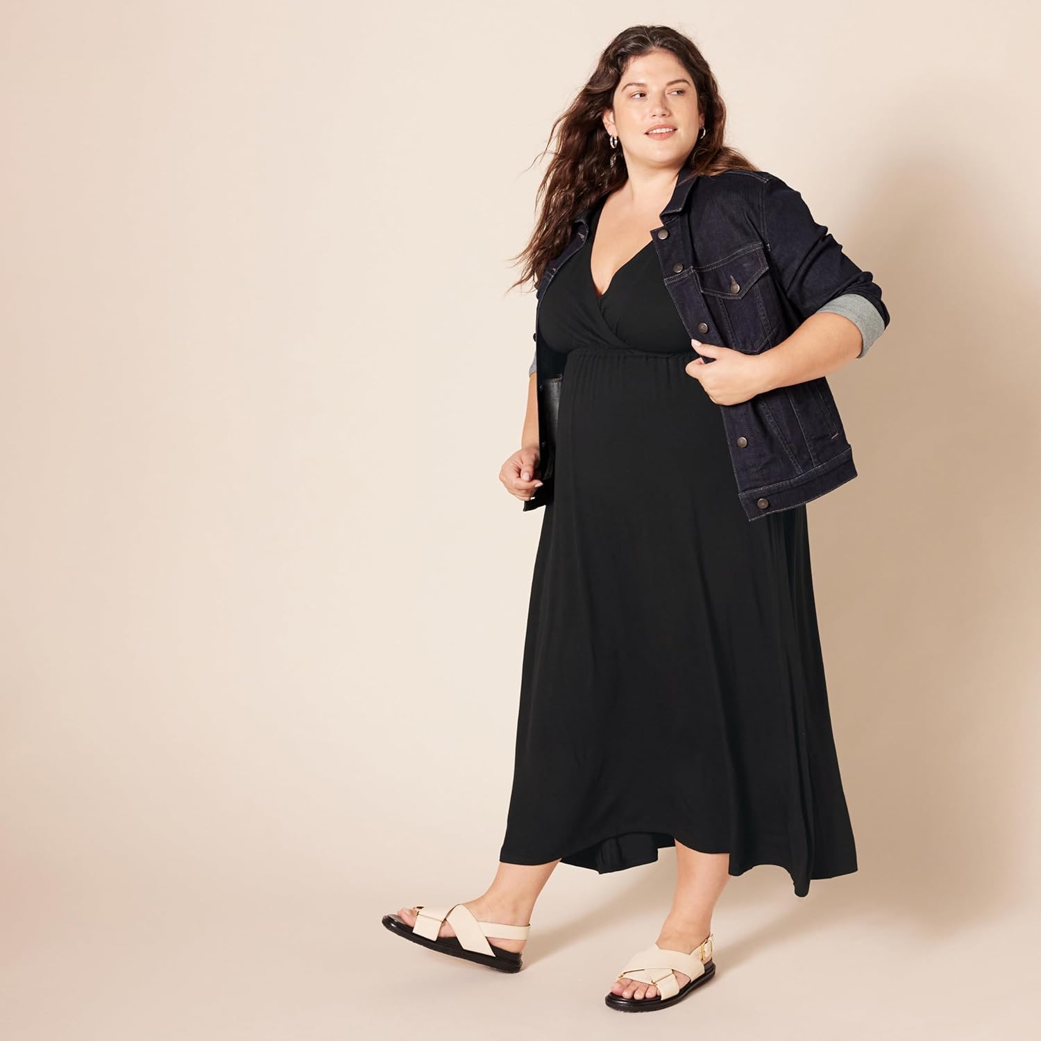 Amazon Essentials Women's Waisted Maxi Dress (Available in Plus Size)