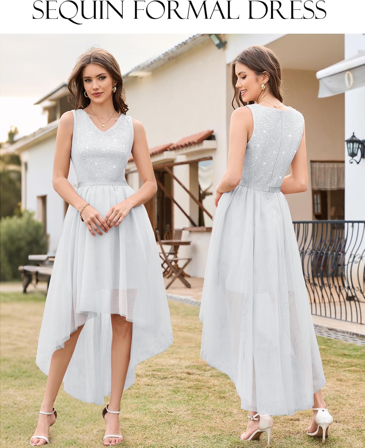 BeryLove Cocktail Prom Dresses 2025 Formal Wedding Guest Dresses Sleeveless Lace High Low Homecoming Dress