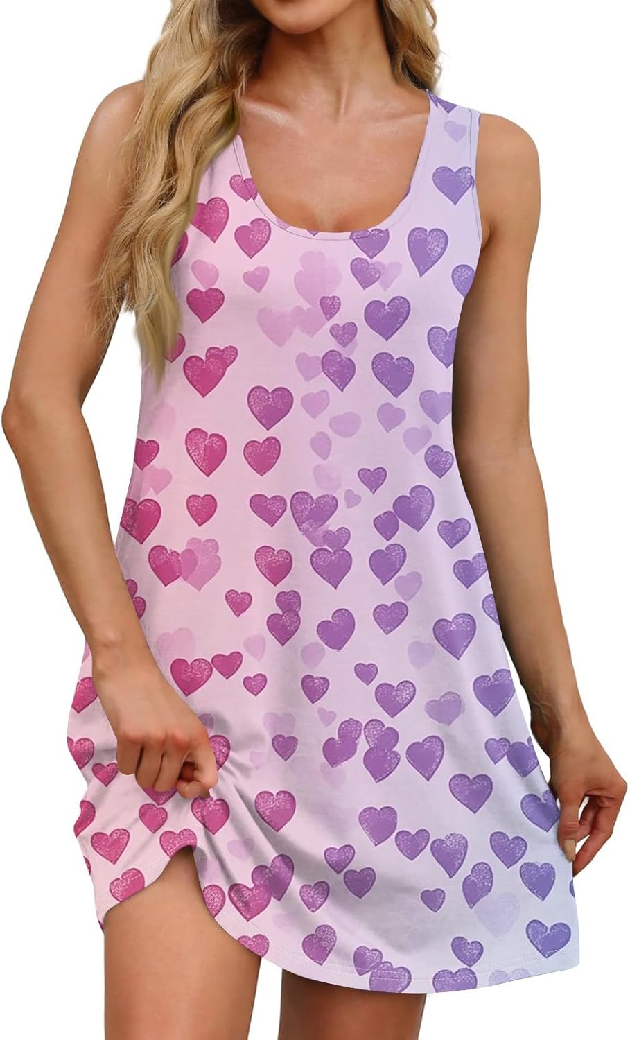 Women's Casual Sundress with Pockets Summer Boho Beach Dress,Holiday Hresses for Woment-Shirts Dress U Neck Loose Tank