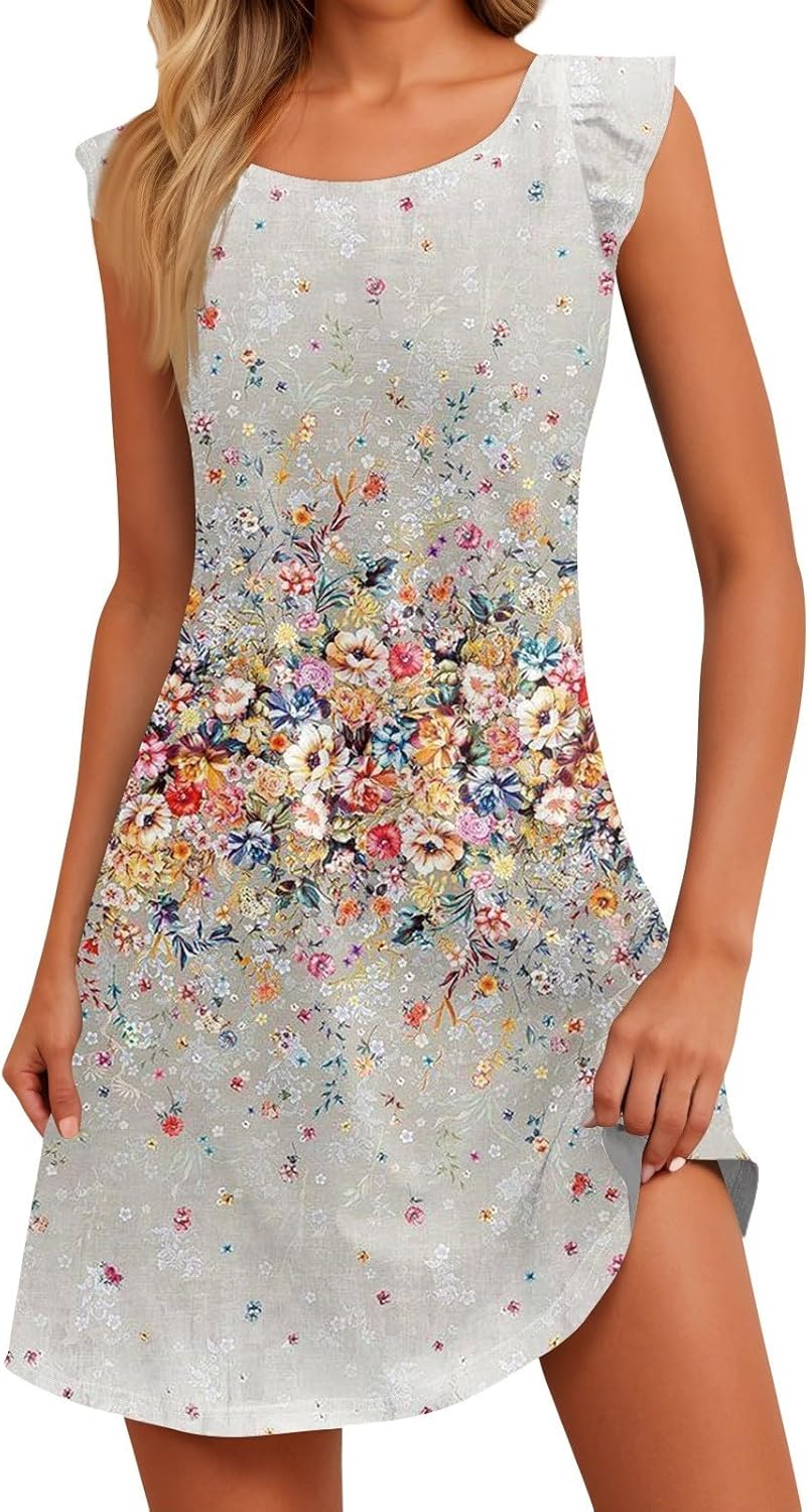 Women Easter Dresses Maxi Dresses 2025 Casual Sleeveless Floral Graceful Easter Party Elegant Easter Fashion Parade Dress