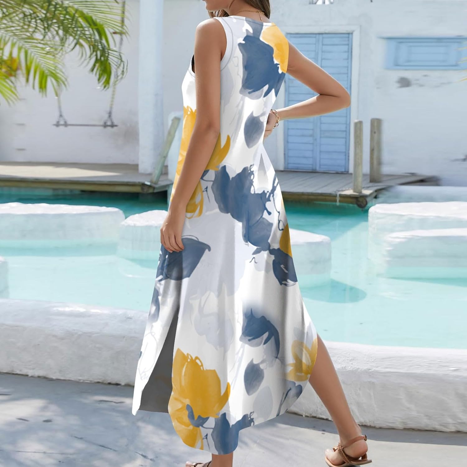 Elegant Sleeveless Maxi Dress for Women 2025 Dresses for Women, Resort Wear, and Hawaiian Sun Dress