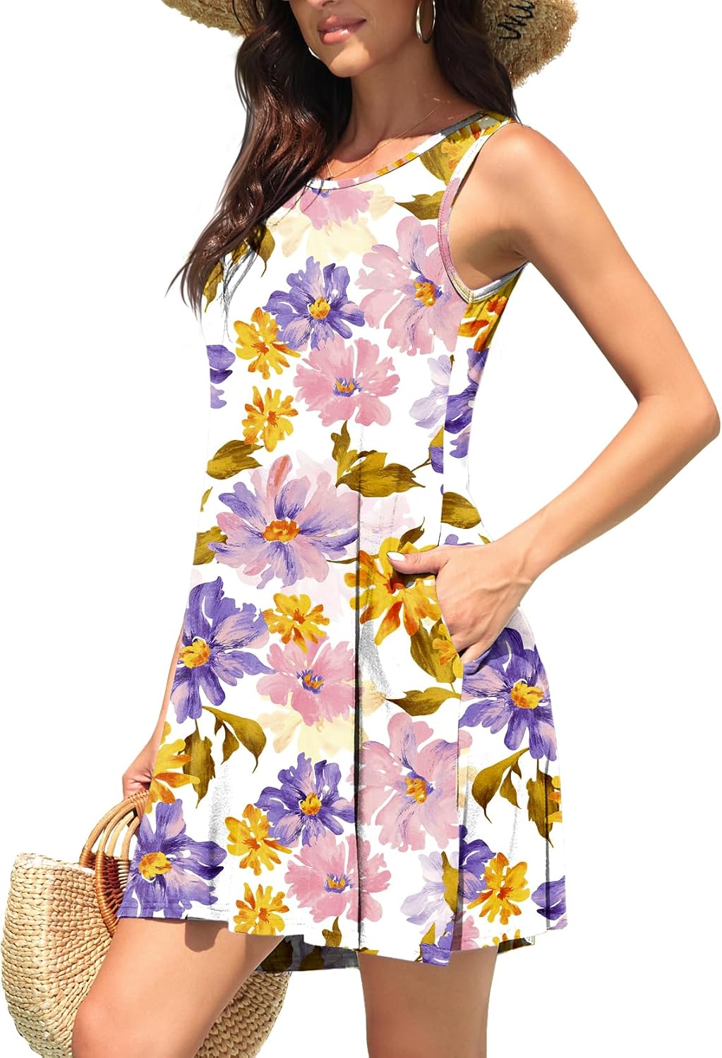 WEACZZY Women Summer Casual Swing T Shirt Dresses Beach Cover up Loose Dress