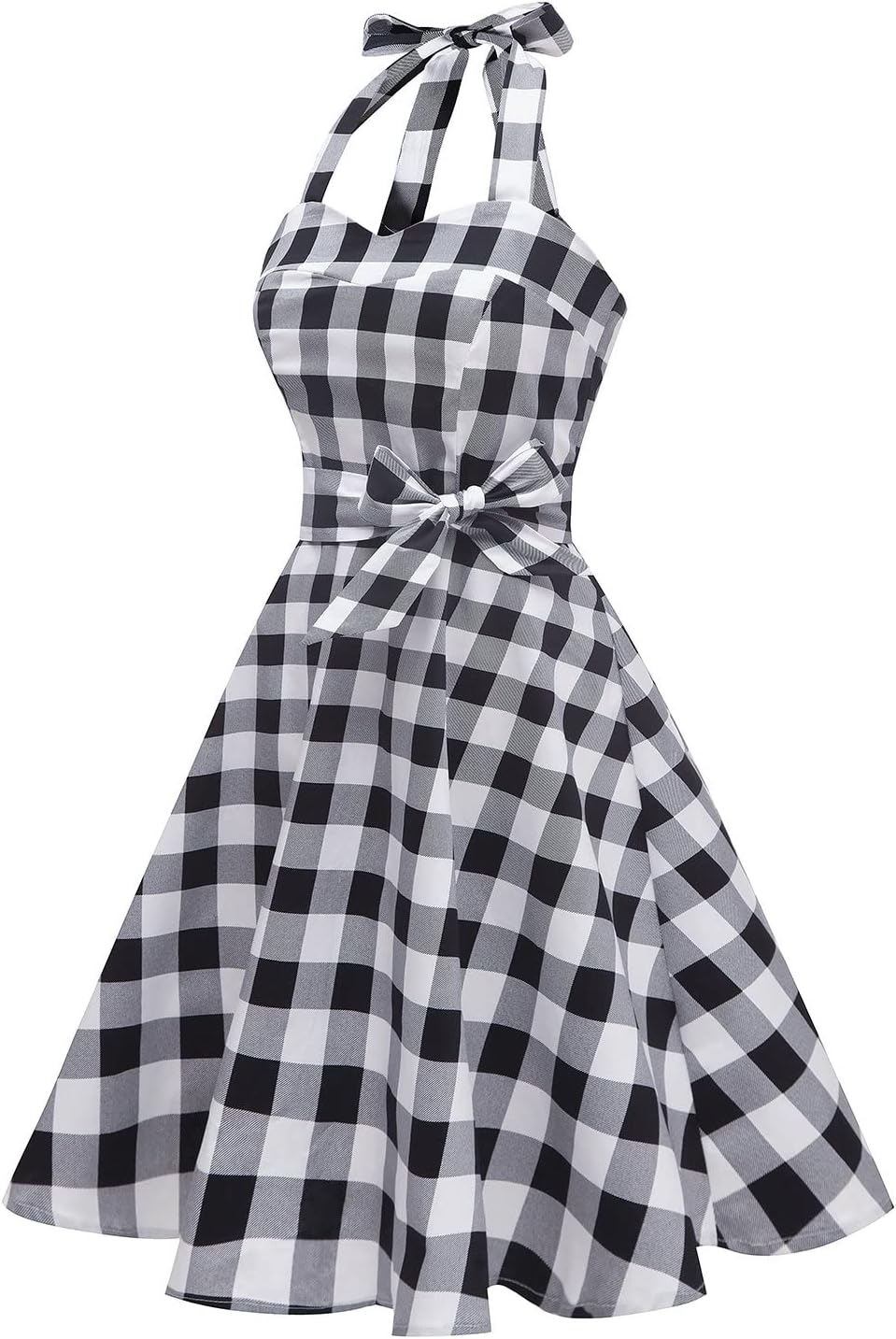 Topdress Women'sVintage Polka Audrey Dress 1950s Halter Retro Cocktail Dress