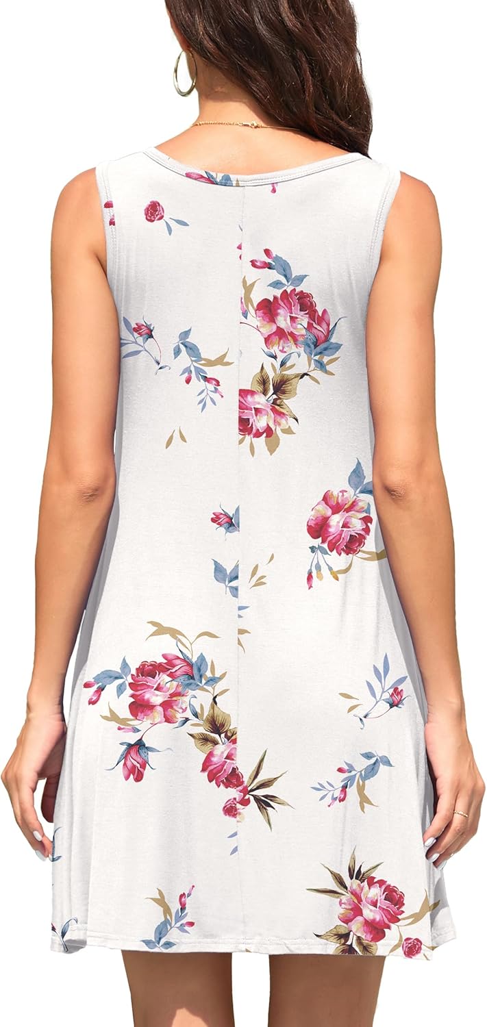 WEACZZY Women Summer Casual Swing T Shirt Dresses Beach Cover up Loose Dress