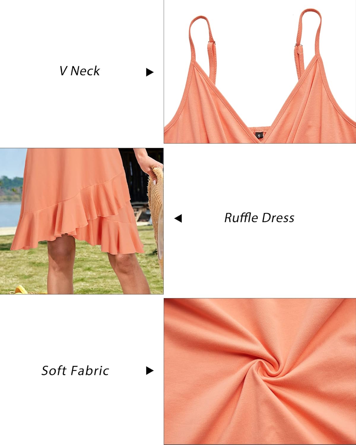 ULTRANICE Womens Summer Dresses Floral V Neck Ruffled Hem Spaghetti Spring Casual Beach Outfits Flowy Wrap Sun Dress