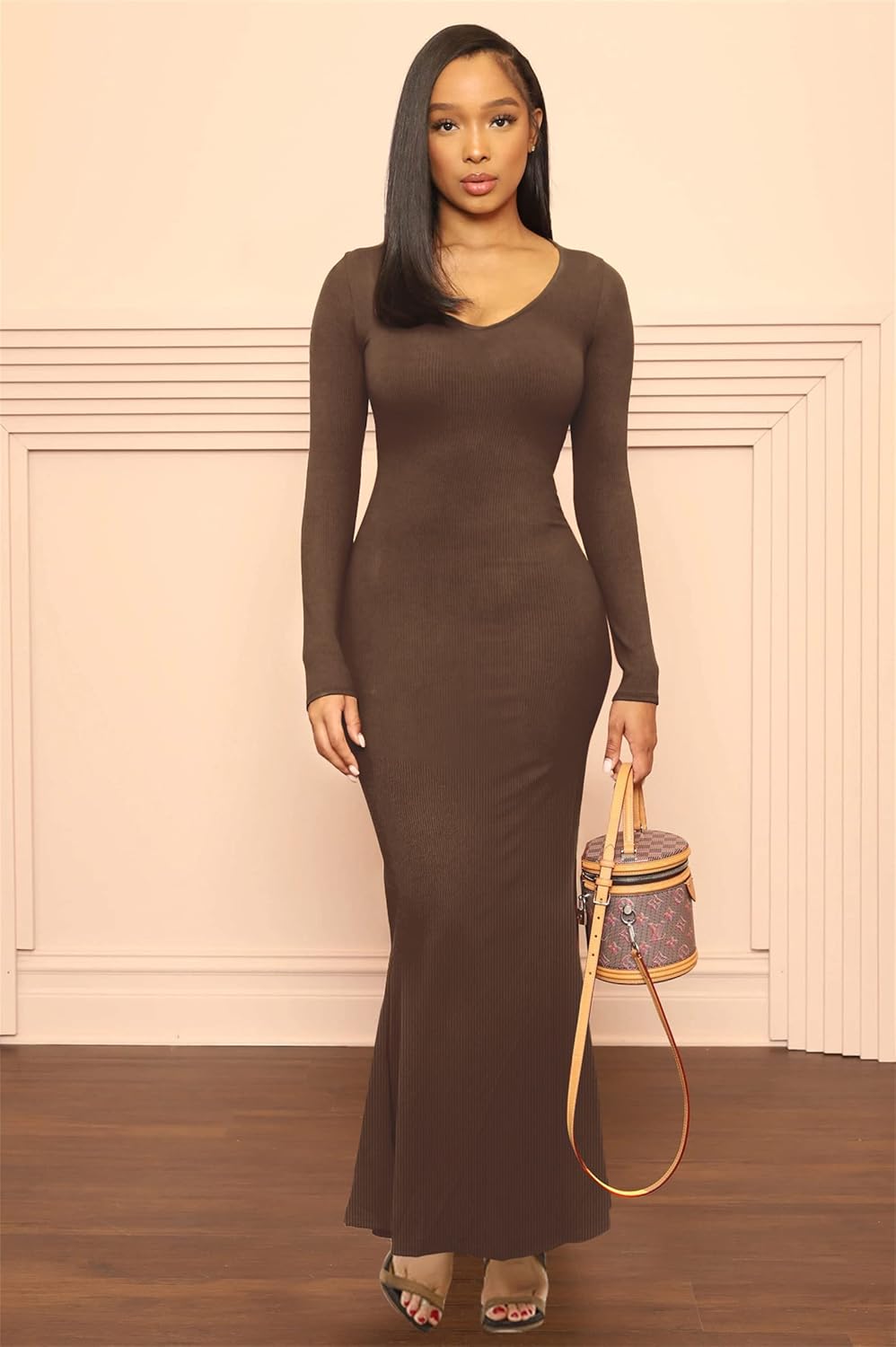 Hafailia Women's Casual Soft Lounge Long Slip Dress Sexy Sleeveless Bodycon Maxi Dresses Evening Formal Cocktail