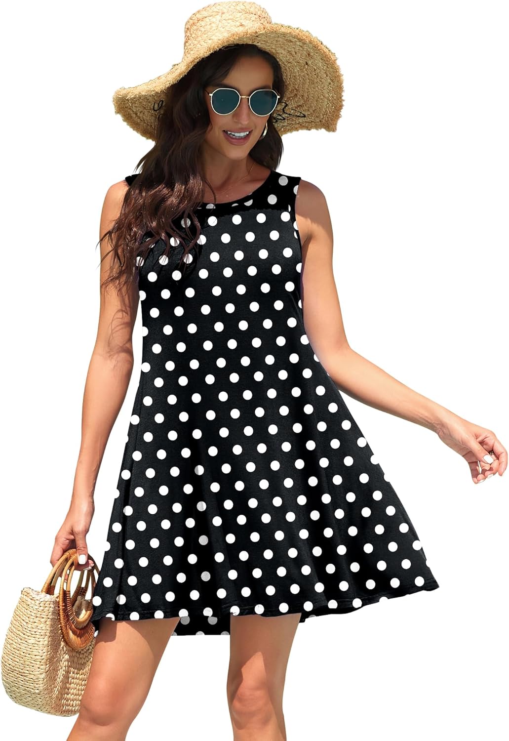WEACZZY Women Summer Casual Swing T Shirt Dresses Beach Cover up Loose Dress