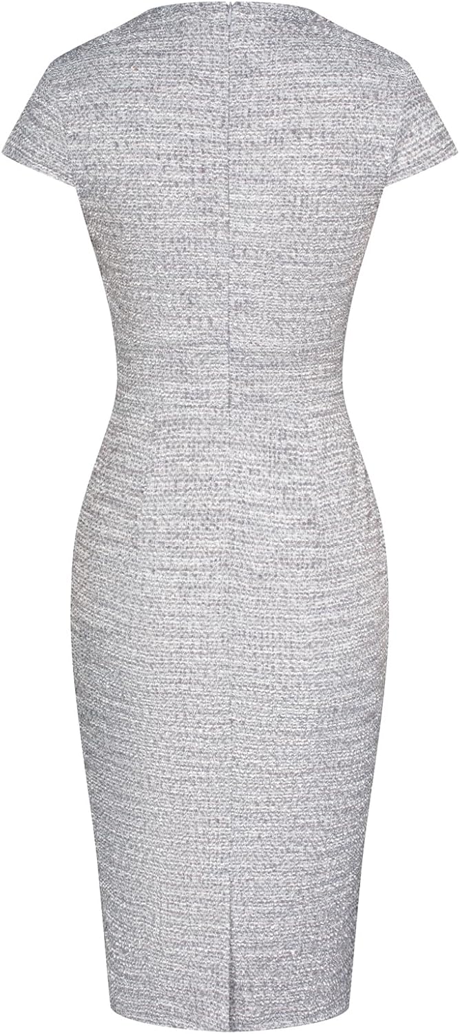 GRACE KARIN Women's Gorgeous Pencil Dress Cap Sleeve Tweed Pencil Dress for Work