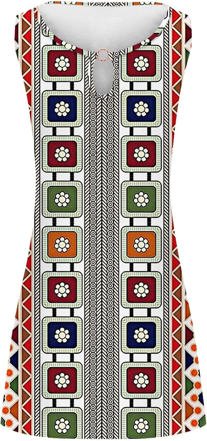 Summer Dresses for Women 2025 Vacation Beach Casual Vintage Midi Sundresses Sexy Sleeveless V Neck Boho Tank Dress