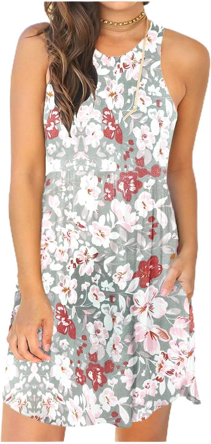 HiMONE Vacation Dresses for Women 2025 Summer Dress Women's Casual Sundresses Casual Beach Petite Sun Dress XS-2XL