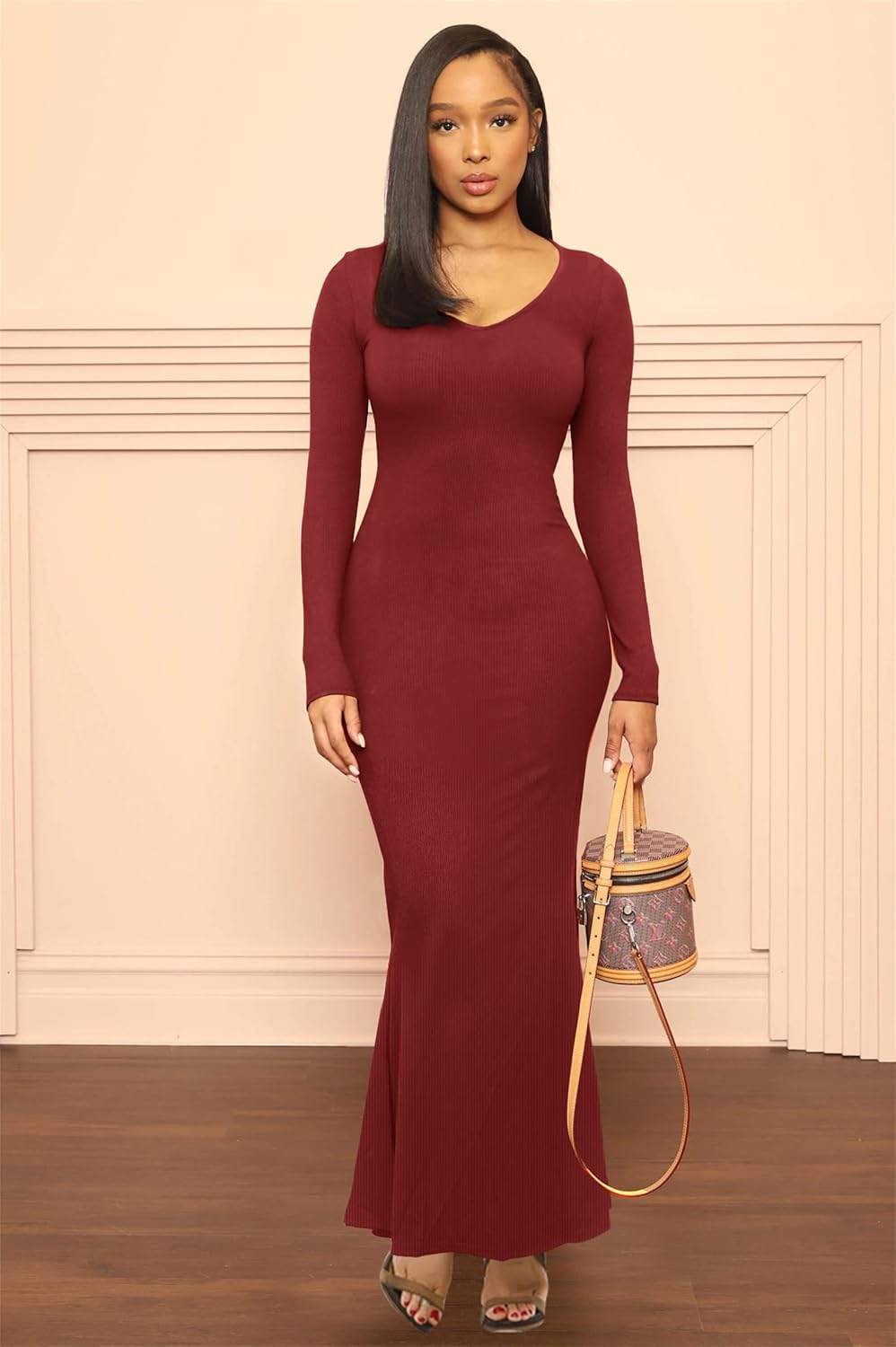 Hafailia Women's Casual Soft Lounge Long Slip Dress Sexy Sleeveless Bodycon Maxi Dresses Evening Formal Cocktail
