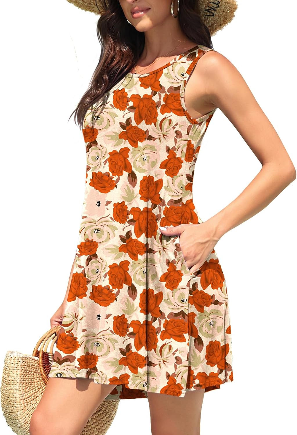 WEACZZY Women Summer Casual Swing T Shirt Dresses Beach Cover up Loose Dress