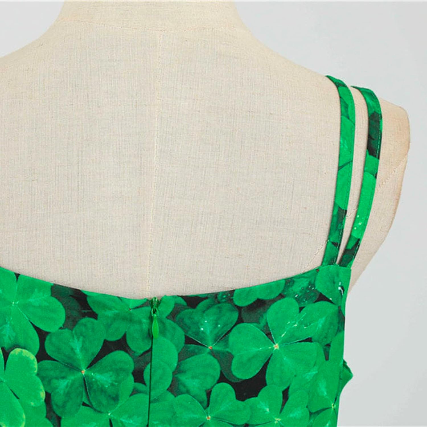 aihihe St Patricks Day Dress for Women A Line Pleated Hepburn Dress Lukcy Shamrock Print Irish Dress 2024 Vintage Dress