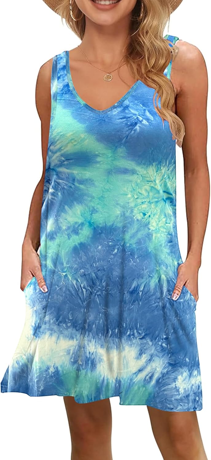 MISFAY Women's Summer Casual T Shirt Dresses Beach Cover up Tank Dress