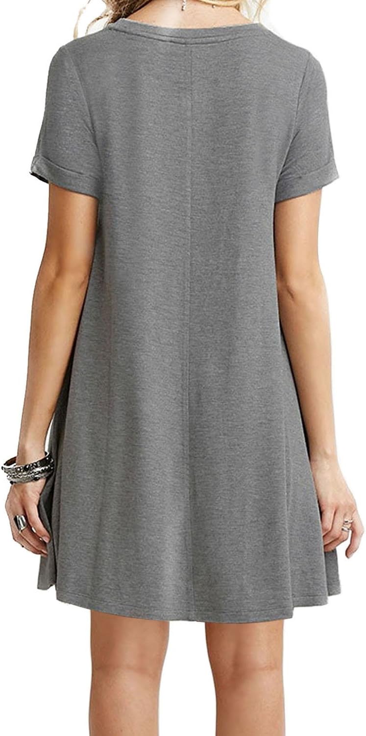 MOLERANI Women's Casual Plain Simple T-Shirt Loose Dress